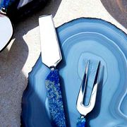 agate coaster and cheese knives